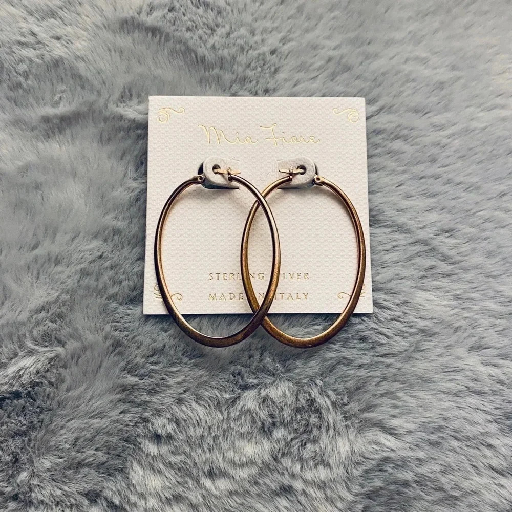 Mia Fiore Sterling Silver Oval Hoop Earrings